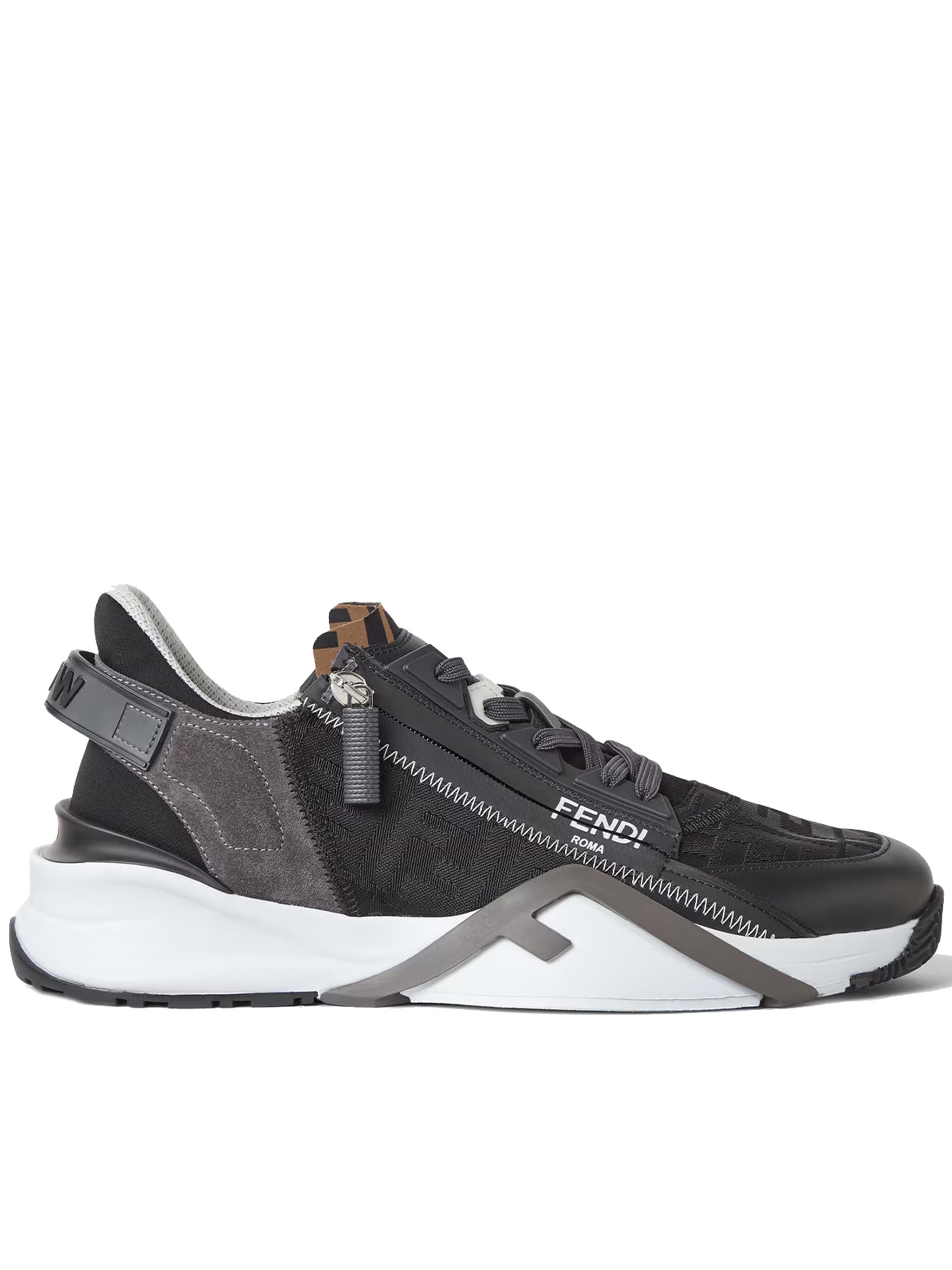 Flow Black/Grey Low-Profile Side-Zip Sneakers