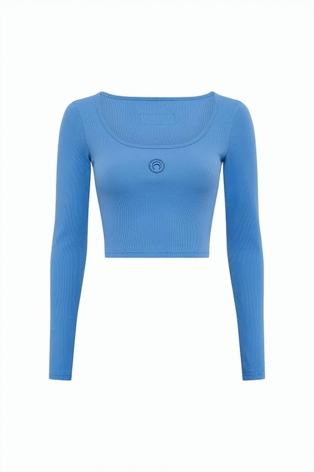 Ribbed Crop Top with Rounded Neckline