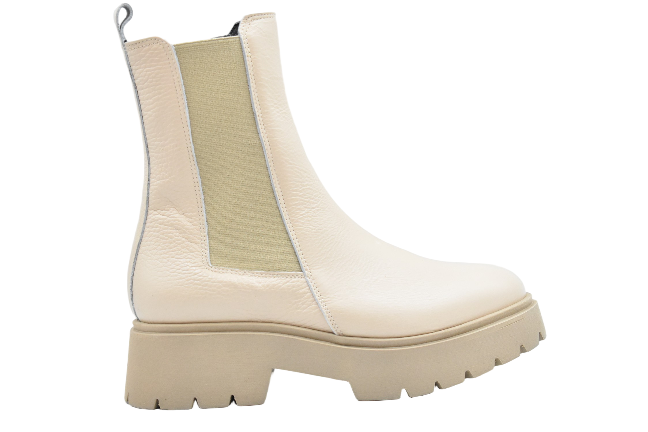 Lace-Up Camel Leather Flat Shoes