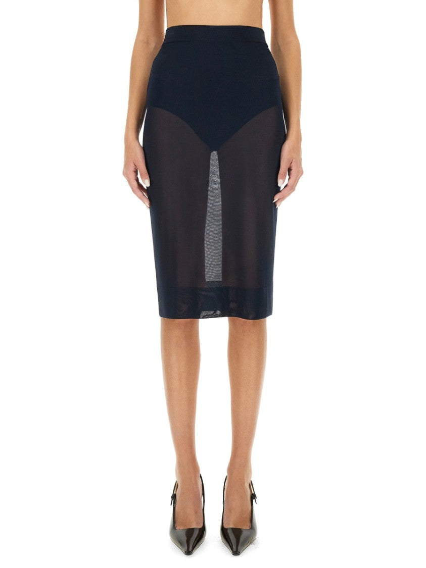 Knit Pencil Skirt With High Waist