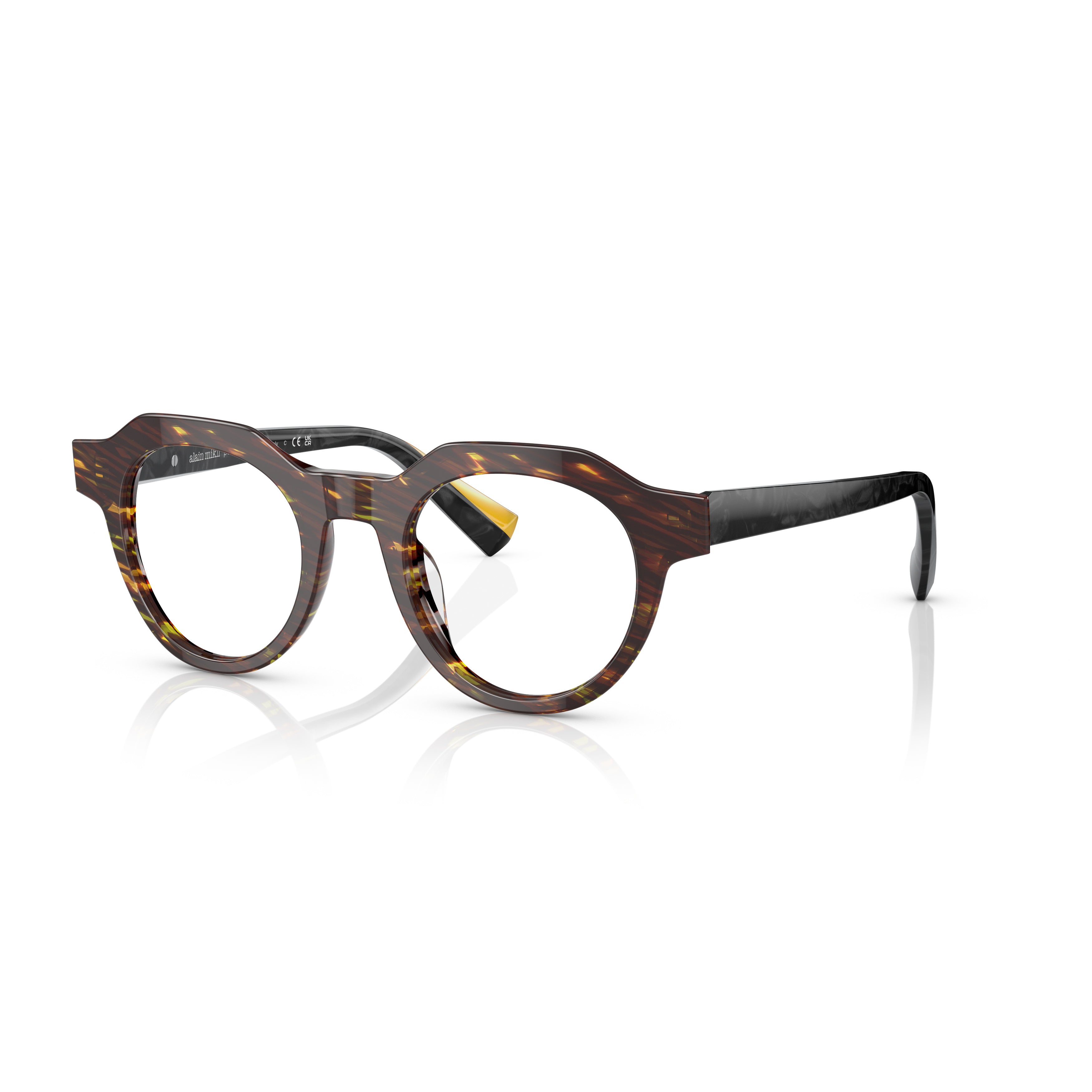 3156 Vista Bold Round Tortoiseshell Sunglasses with Geometric Edge