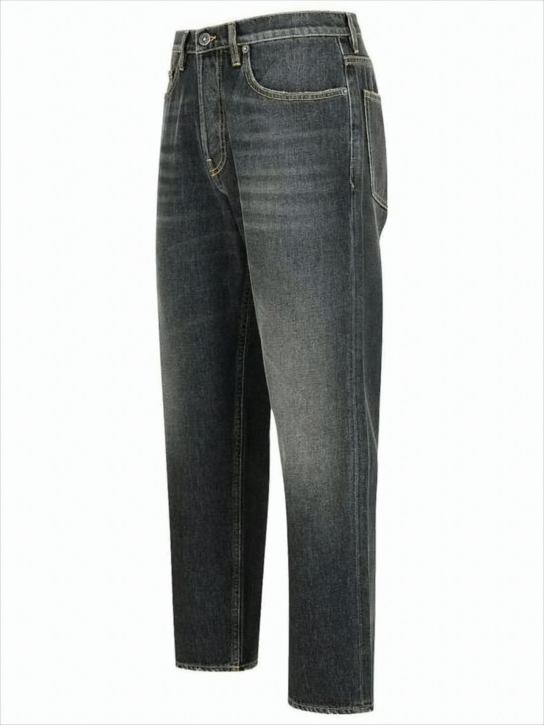 Relaxed Fit Cropped Black Denim Pants