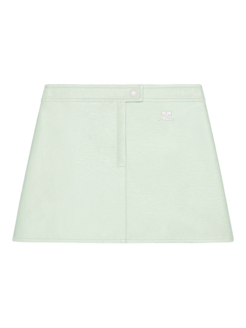 A-line Mini Skirt with Tonal Logo and Discreet Button Closure