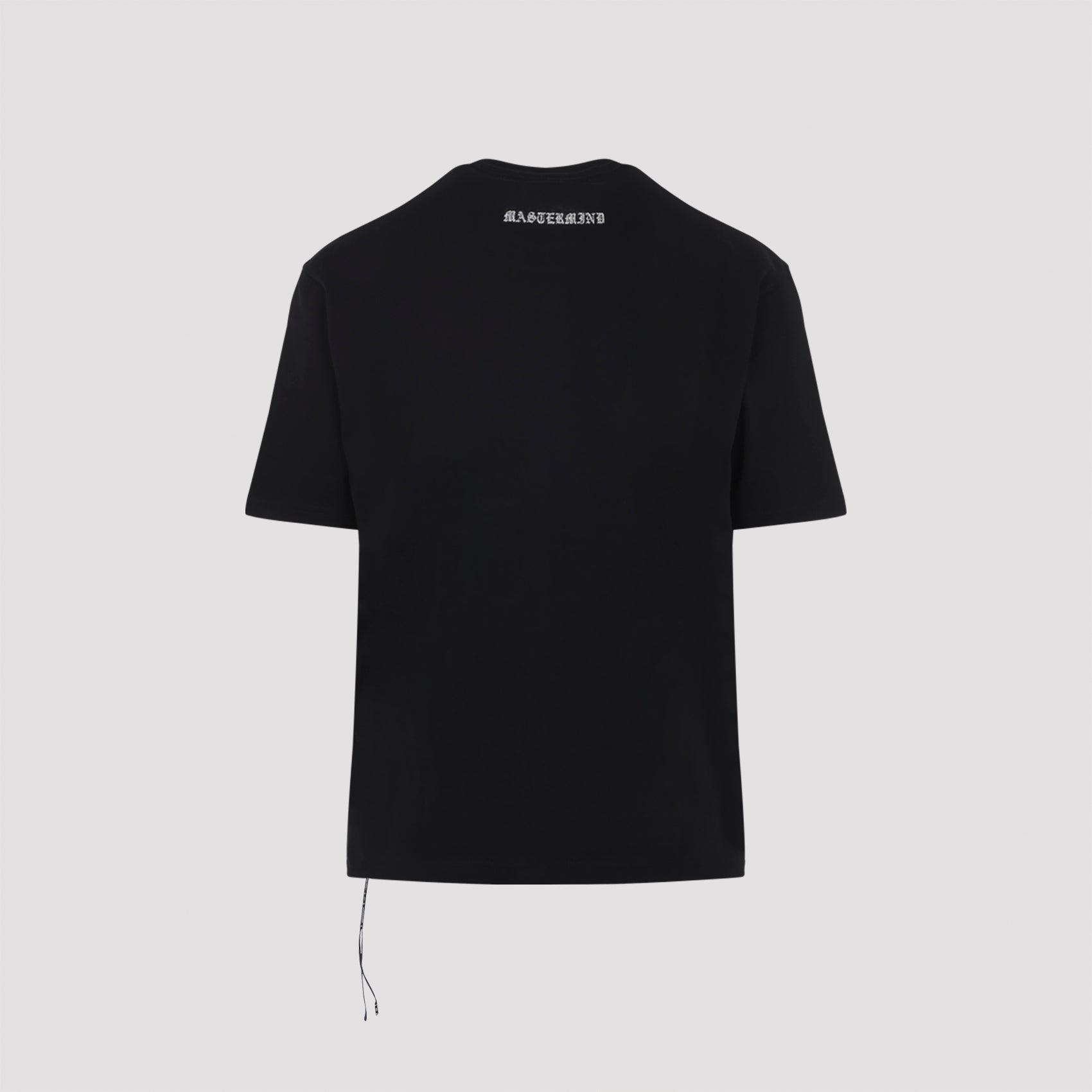 Black Cotton T-Shirt with Skull Emblem