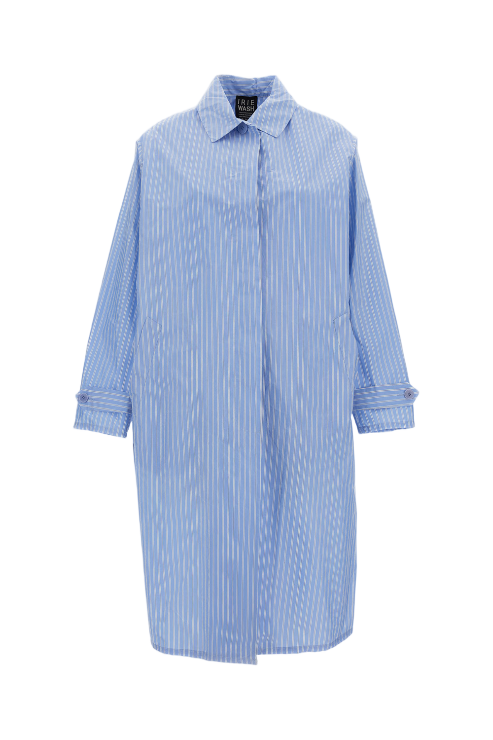 Structured Clear Blue Coat with Minimalist Aesthetic