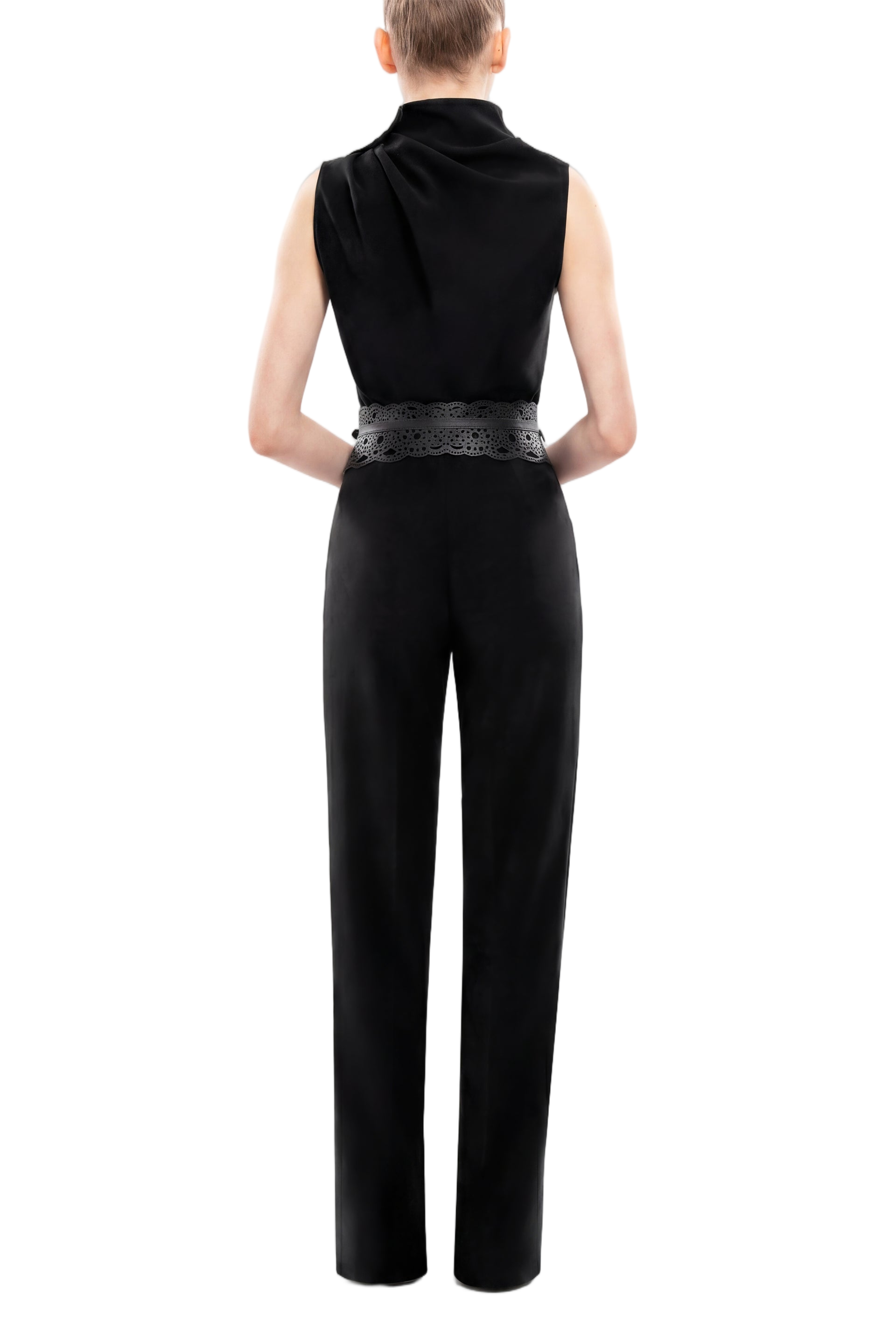 Pleated Top With Gold Buttoned Shoulder