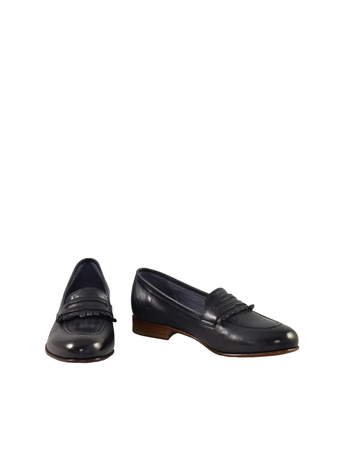 Blue Leather Classic Shoes