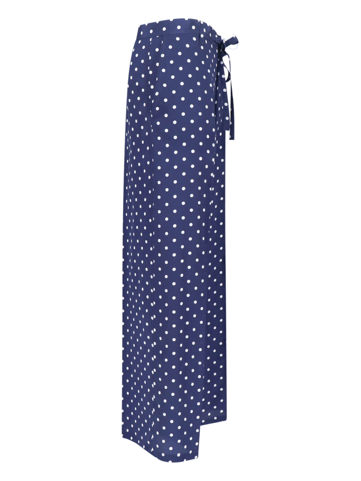 Silk Polka Dot Pants With Front Bow Detail