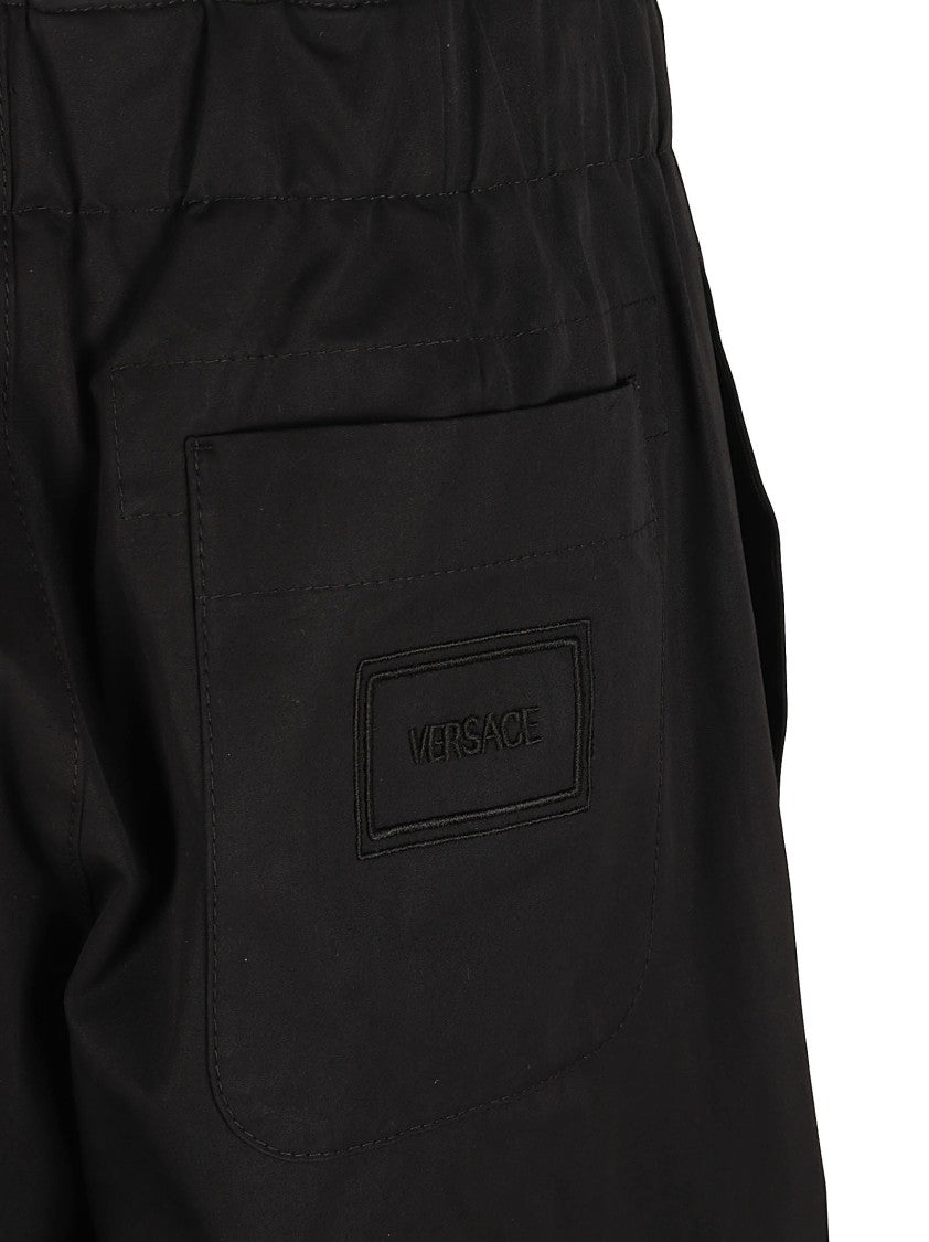 Relaxed Fit Black Trousers With Drawstring Waist