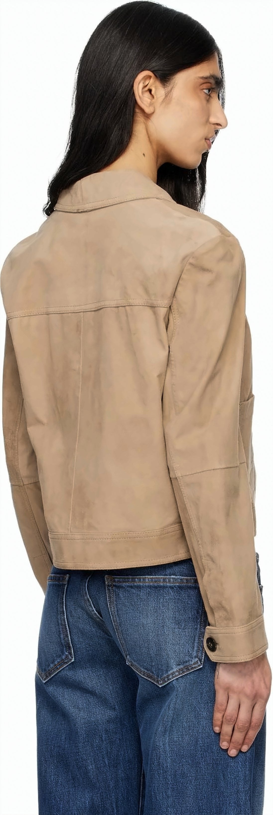 Cropped Casual Jacket With Classic Collar