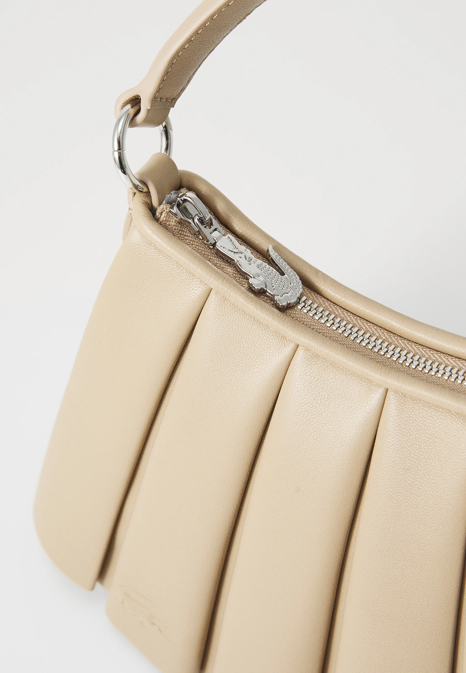 Beige Lenglen Leather Shoulder Bag