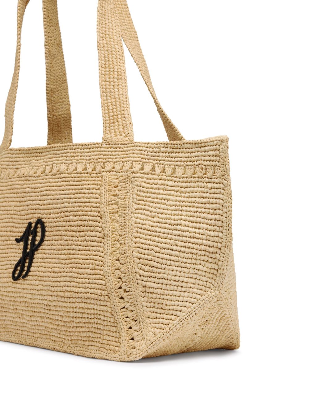 Beige Woven Tote Bag