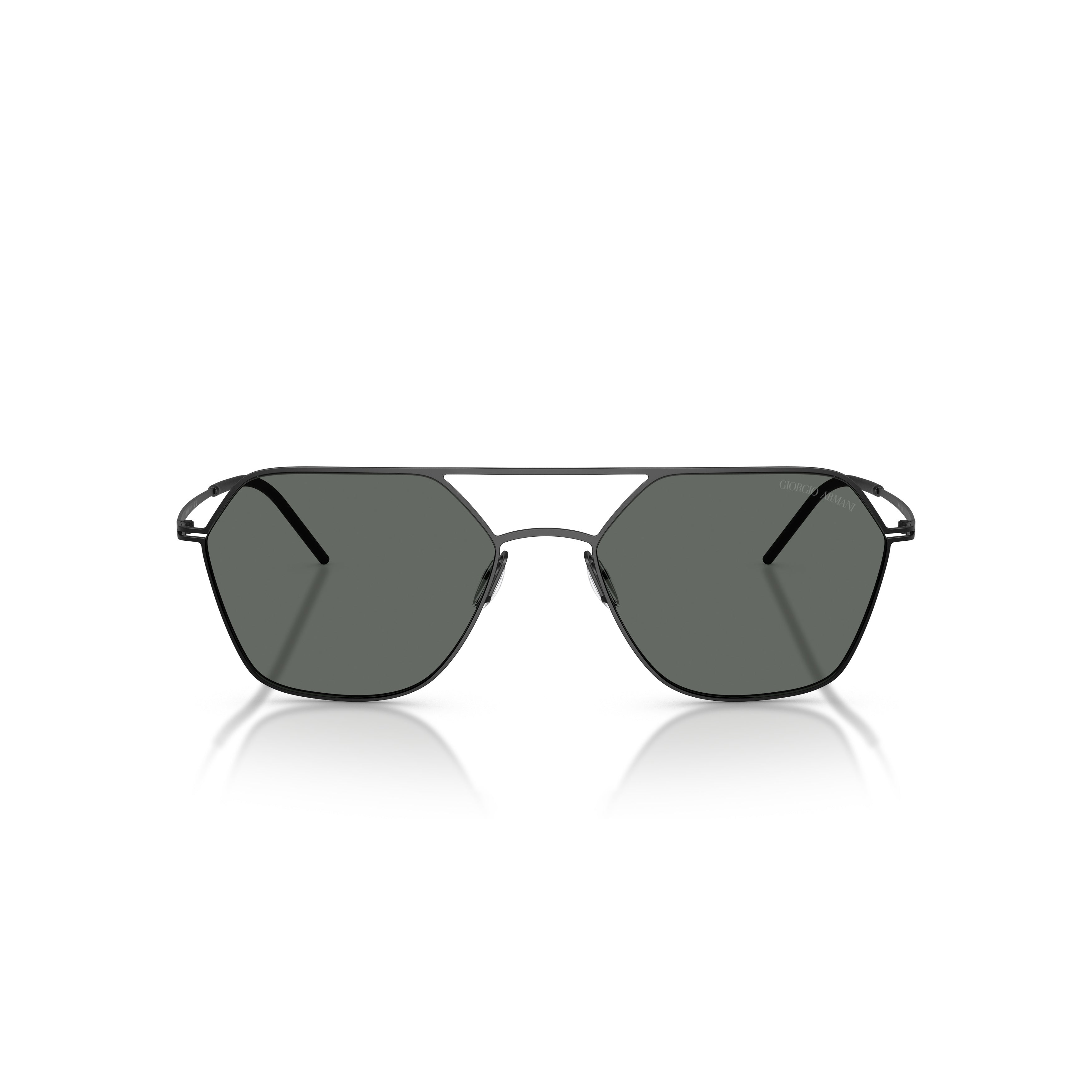 0ar6185 Geometric Metal Frame Sunglasses with Double Bridge Design