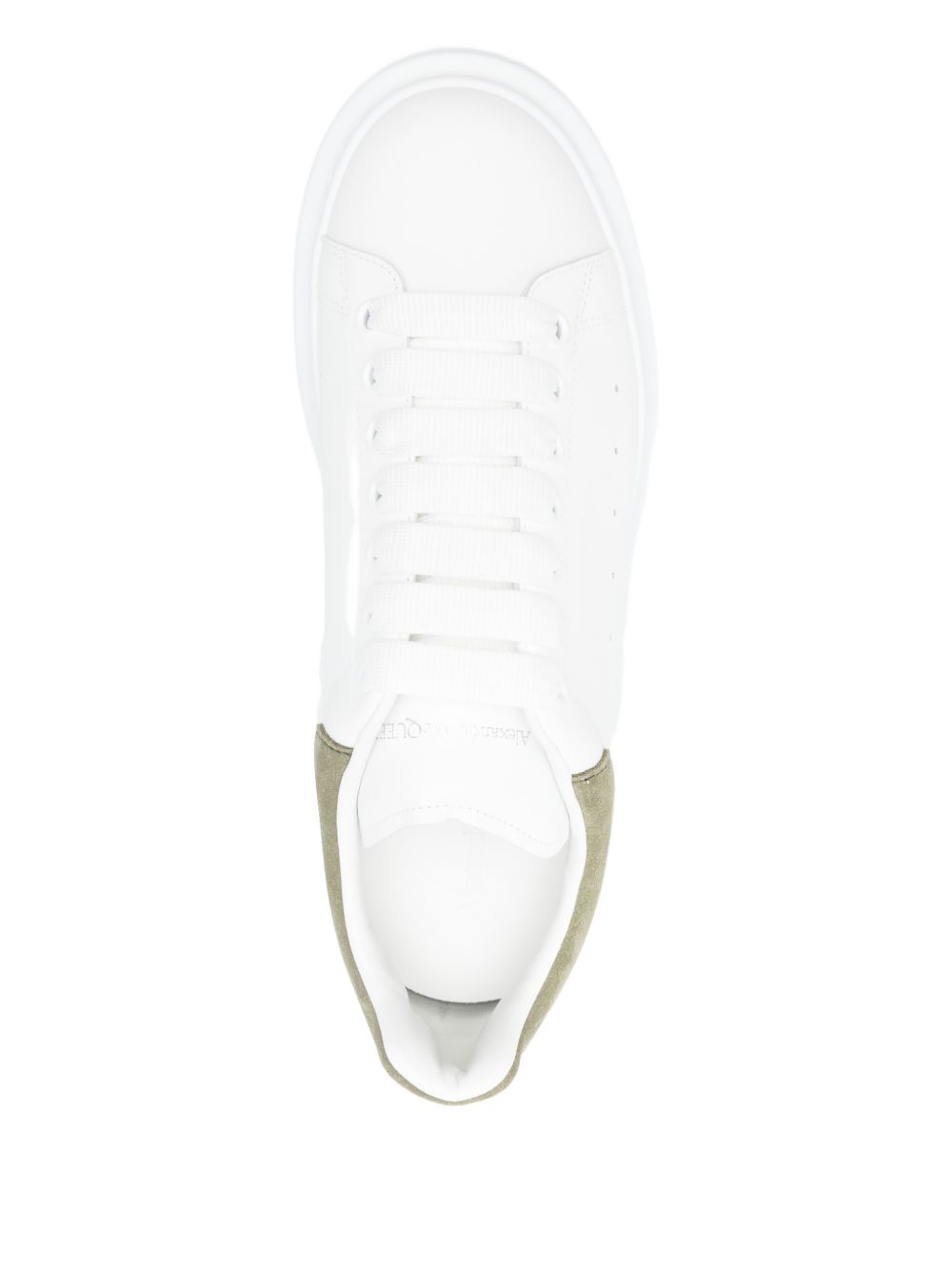 White Leather Sneakers With Suede Accent