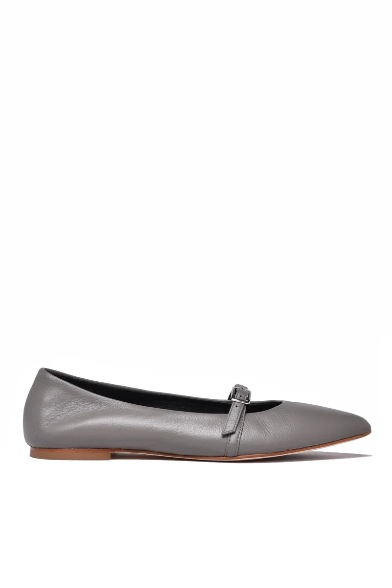 Leather Ballerinas - Grey