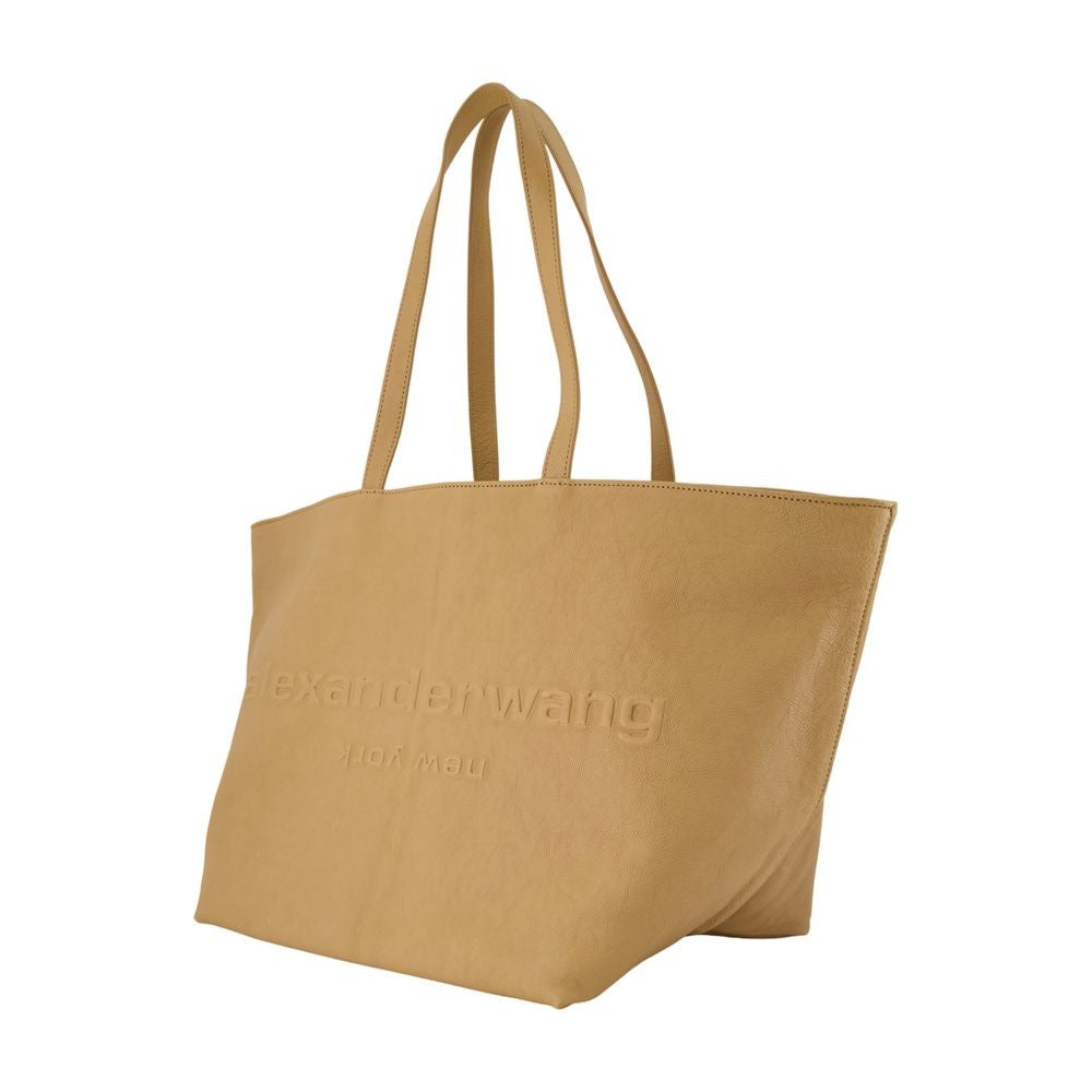 Punch Shopper Bag - Leather - Beige