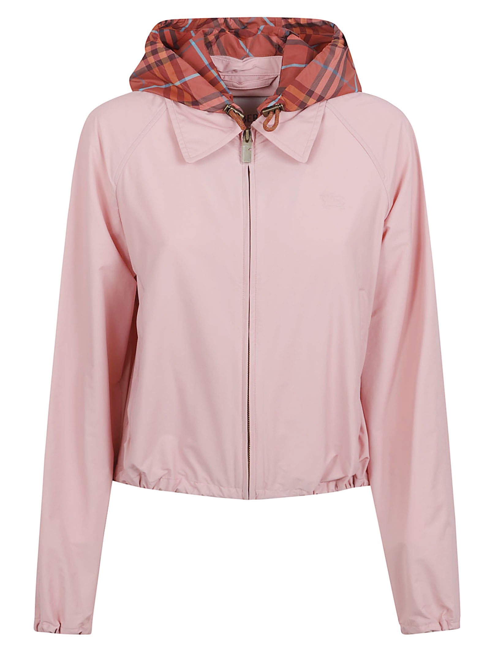 Short-Cut Nylon Jacket with Equestrian Knight Print