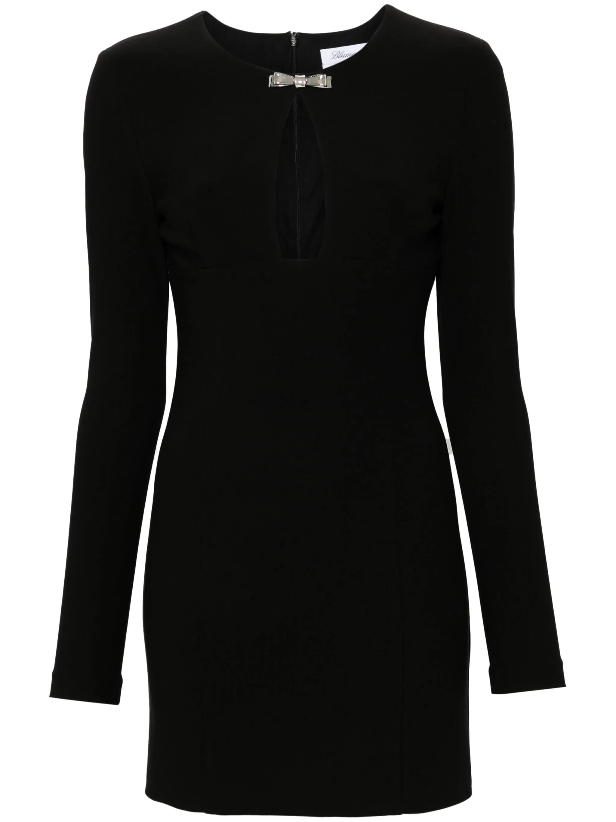 Body-Hugging Black Jersey Mini Dress
