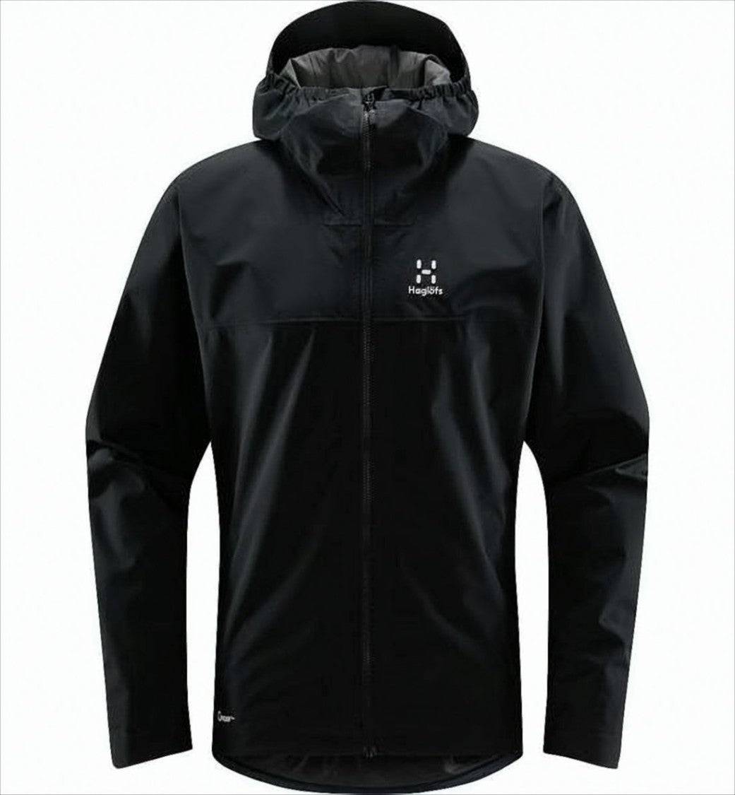 Black Padded Jacket with Attached Hood