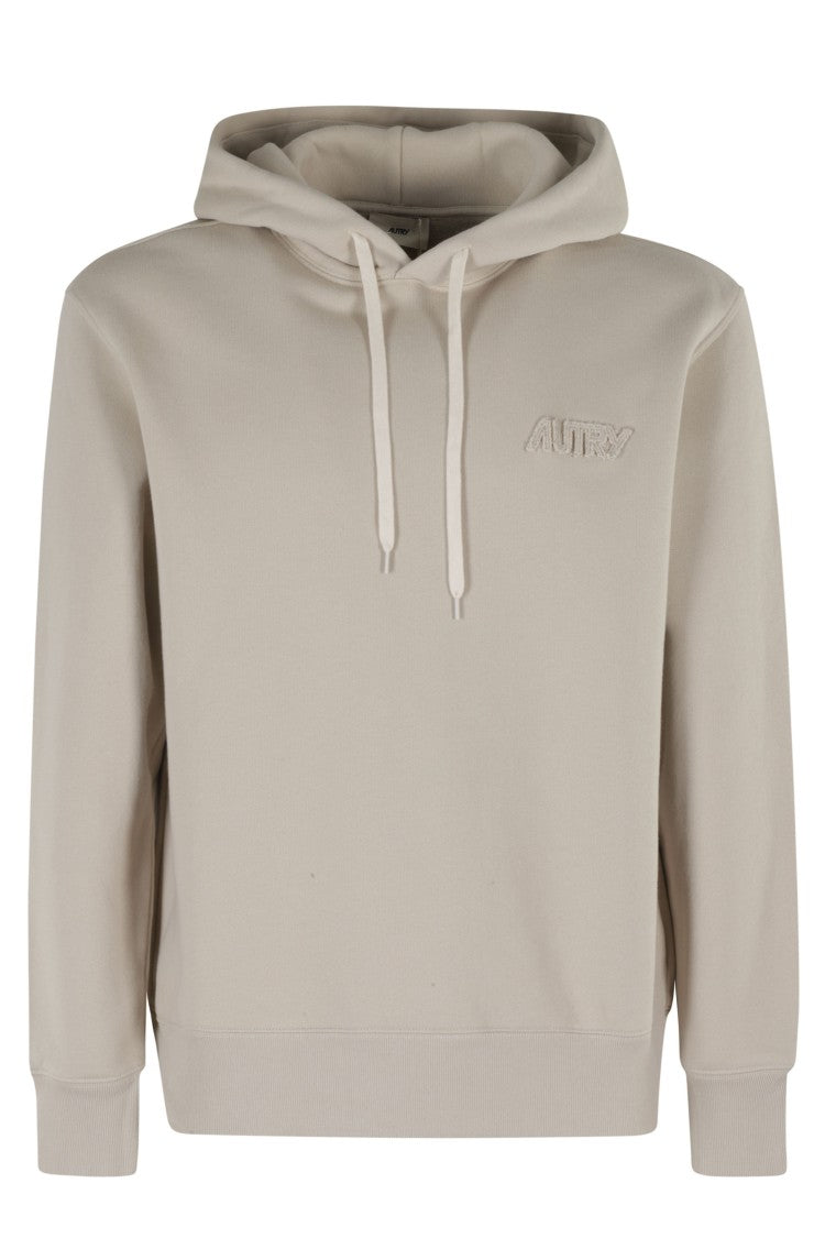 Drawstring Hooded Sweatshirt With Subtle Logo