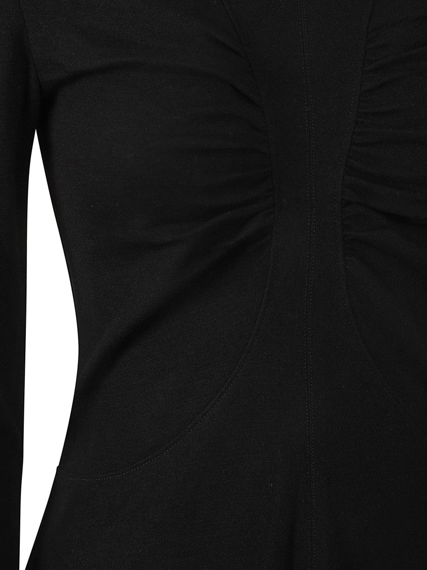 Fitted Black Dress With Asymmetrical Hemline