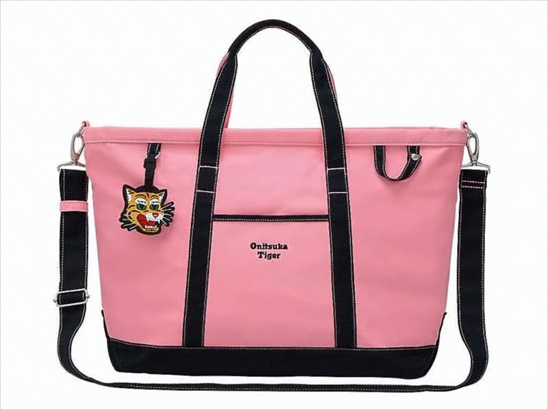 Spacious Pink Tote Bag with Black Accents