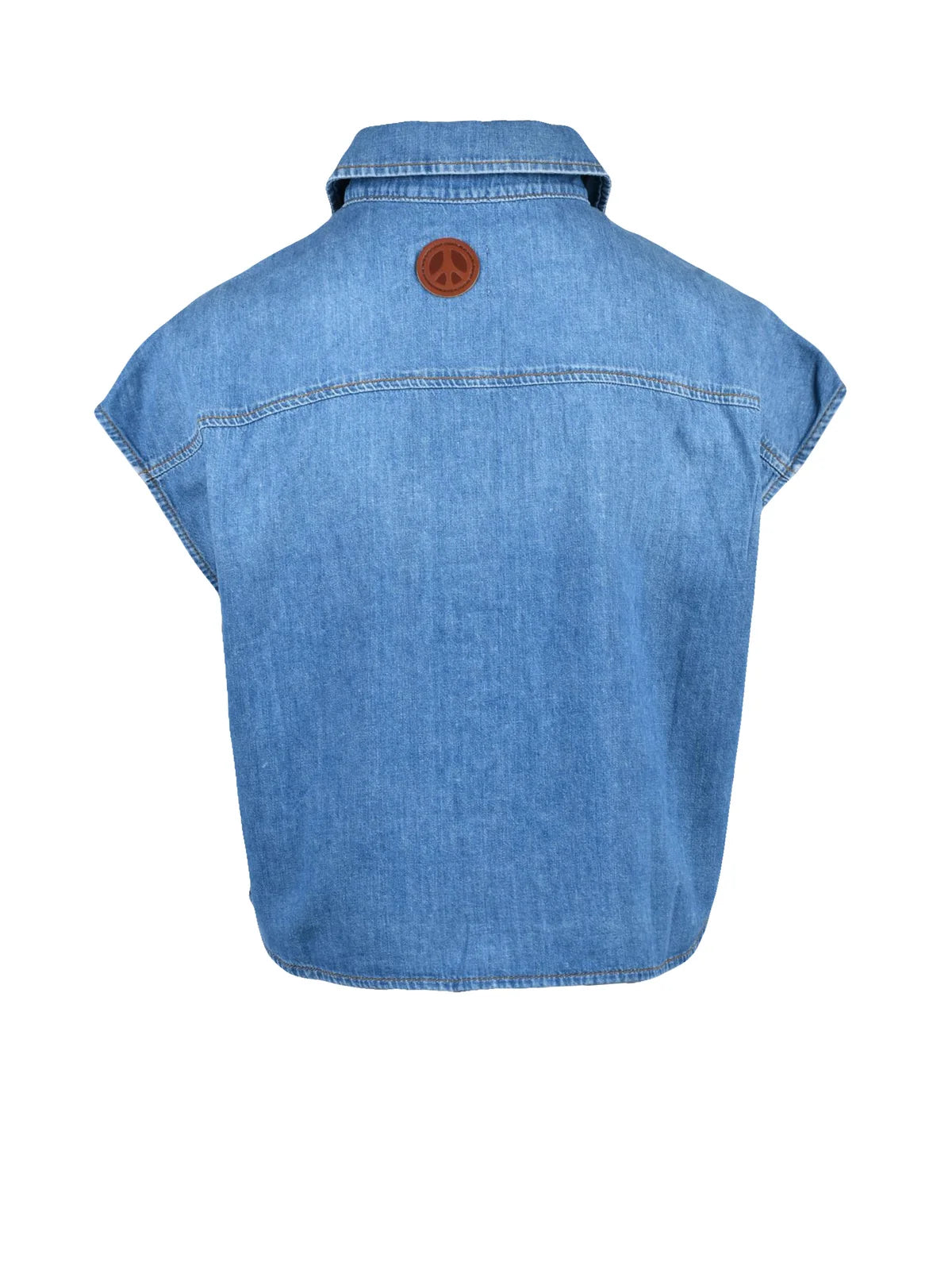 Blue Cotton Women Shirt