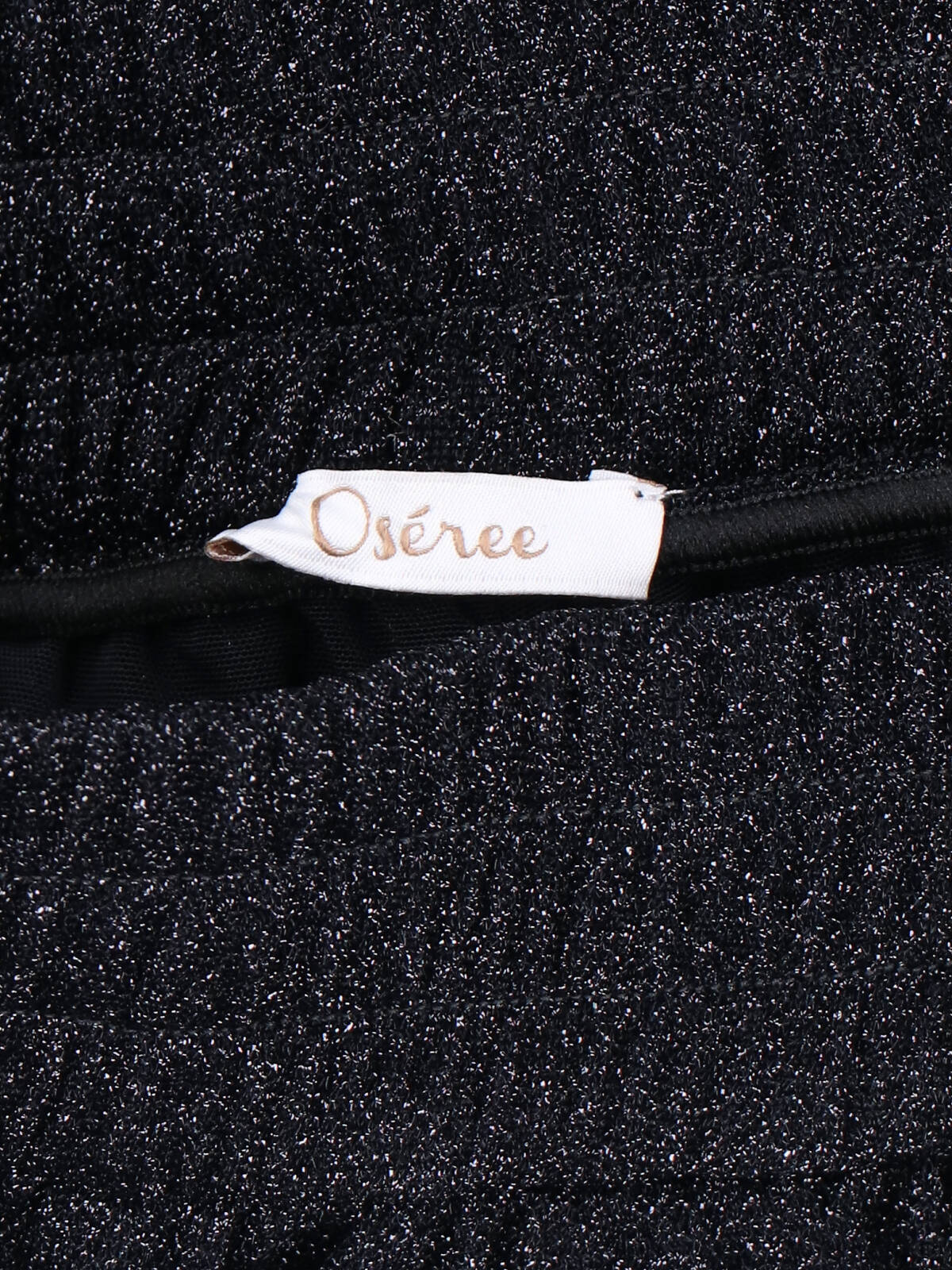 "Lumière" Oseree Shorts In Black Metallic Semi-Sheer Fabric