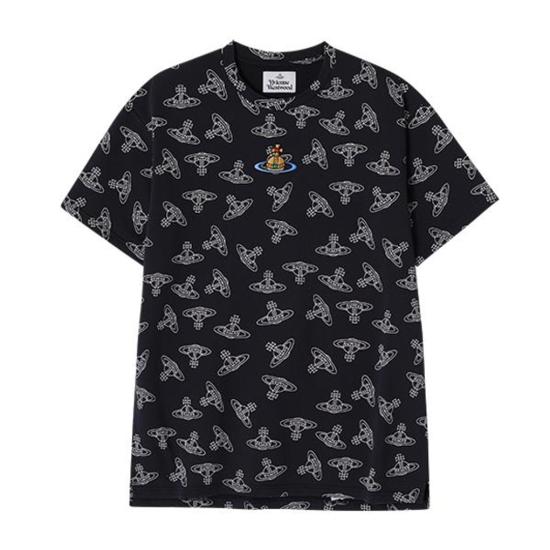 Short-Sleeve T-Shirt with Orb Logo and Embroidered Emblem