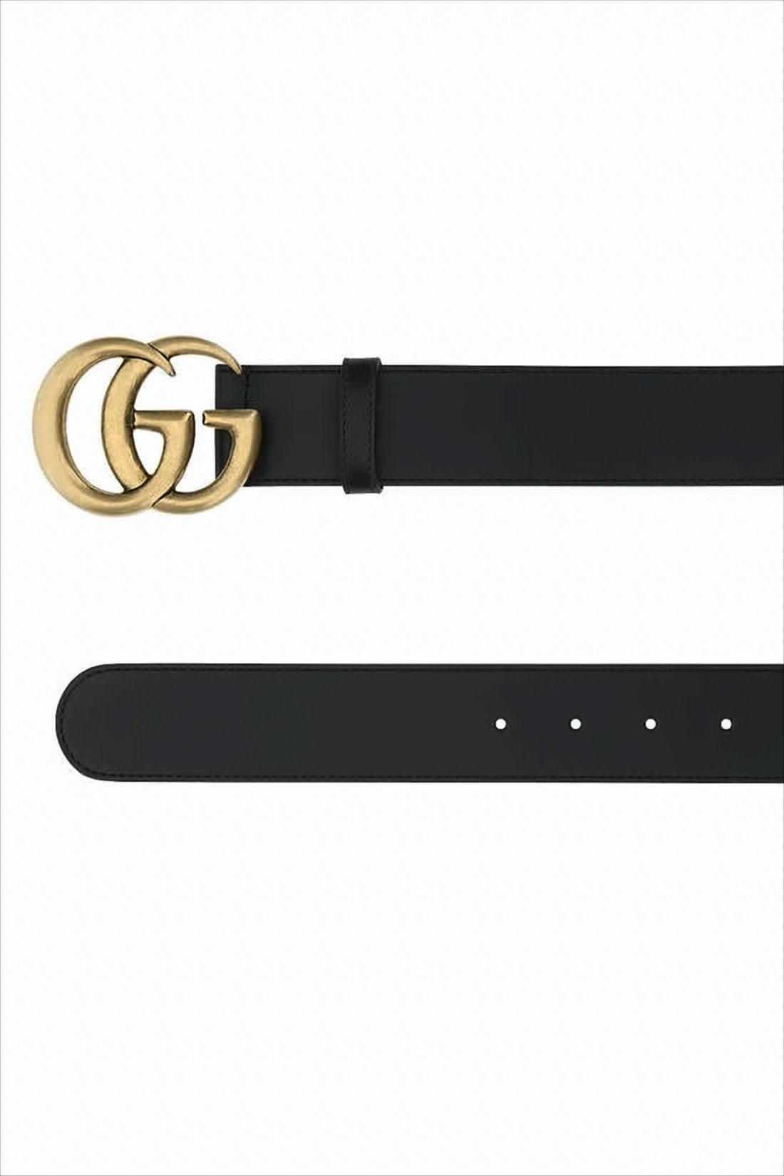 Double G Buckle Black Leather Gucci Belt