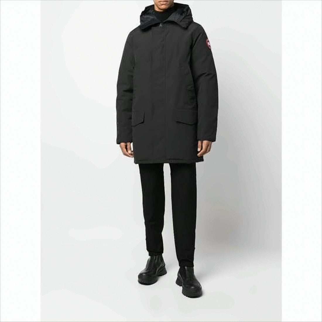 Long Padded Coat with Concealed Zipper