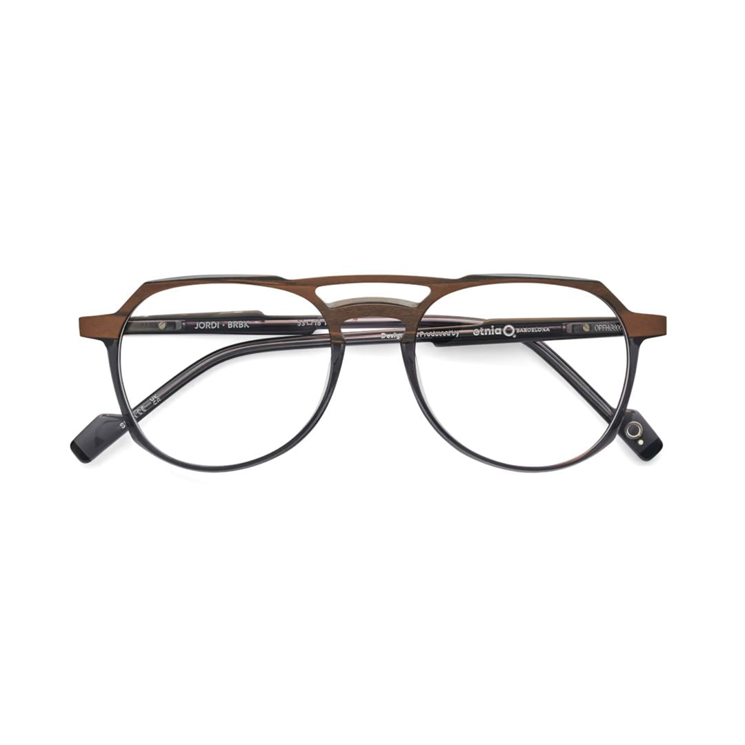 Jordi Modern Geometric Eyeglasses with Double Bridge Design