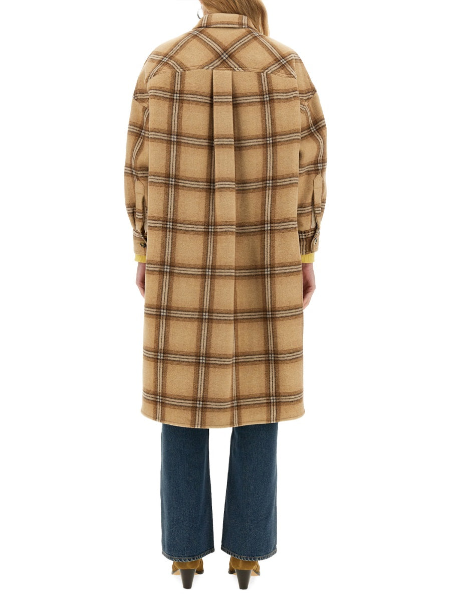 Classic Plaid Oversized Coat with Soft Texture