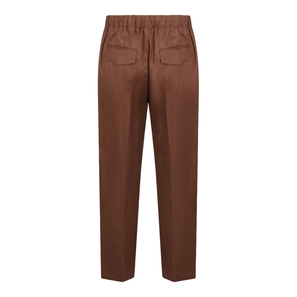 Straight-Leg Brown Trousers with Classic Waistband and Refined Finish