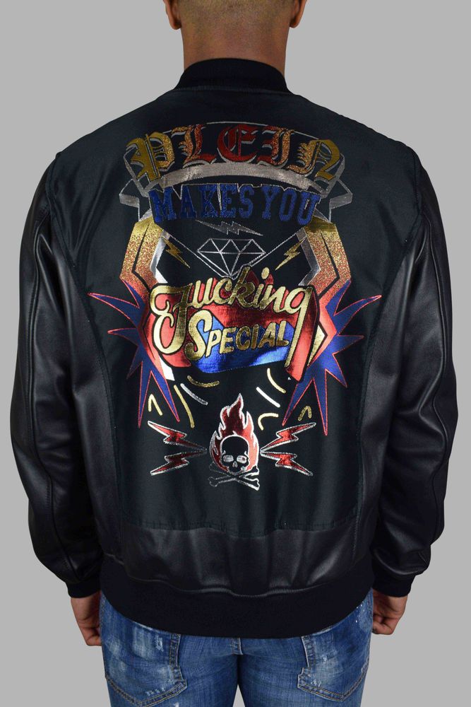 Black Leather Bomber Jacket