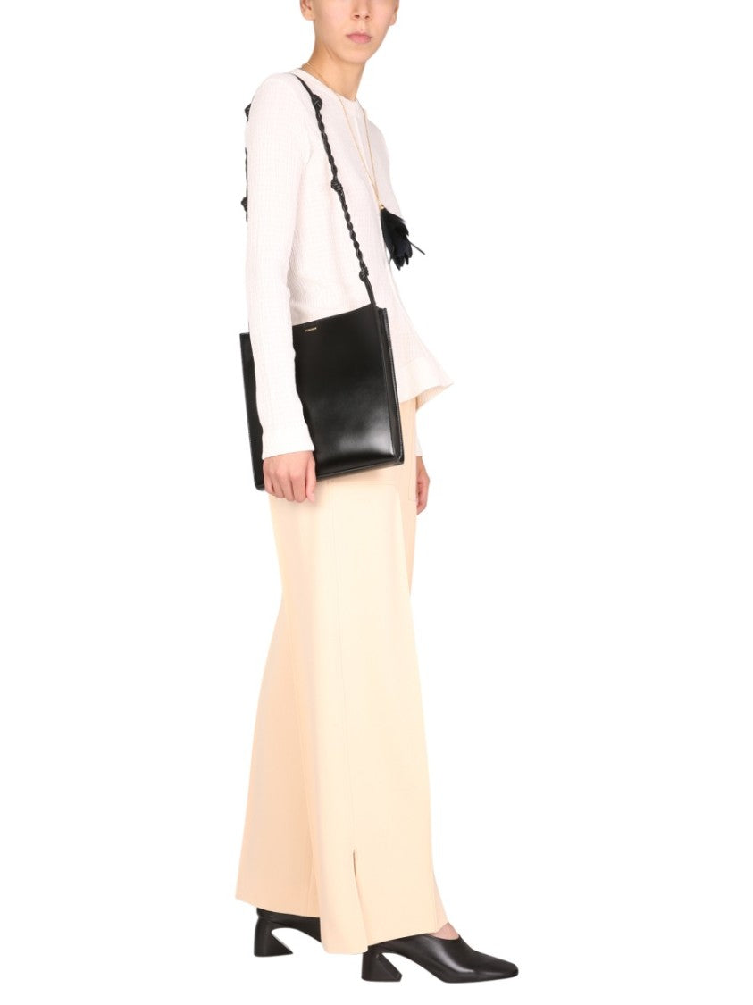 Wide-Leg Wool Trousers With Elasticized Waistband