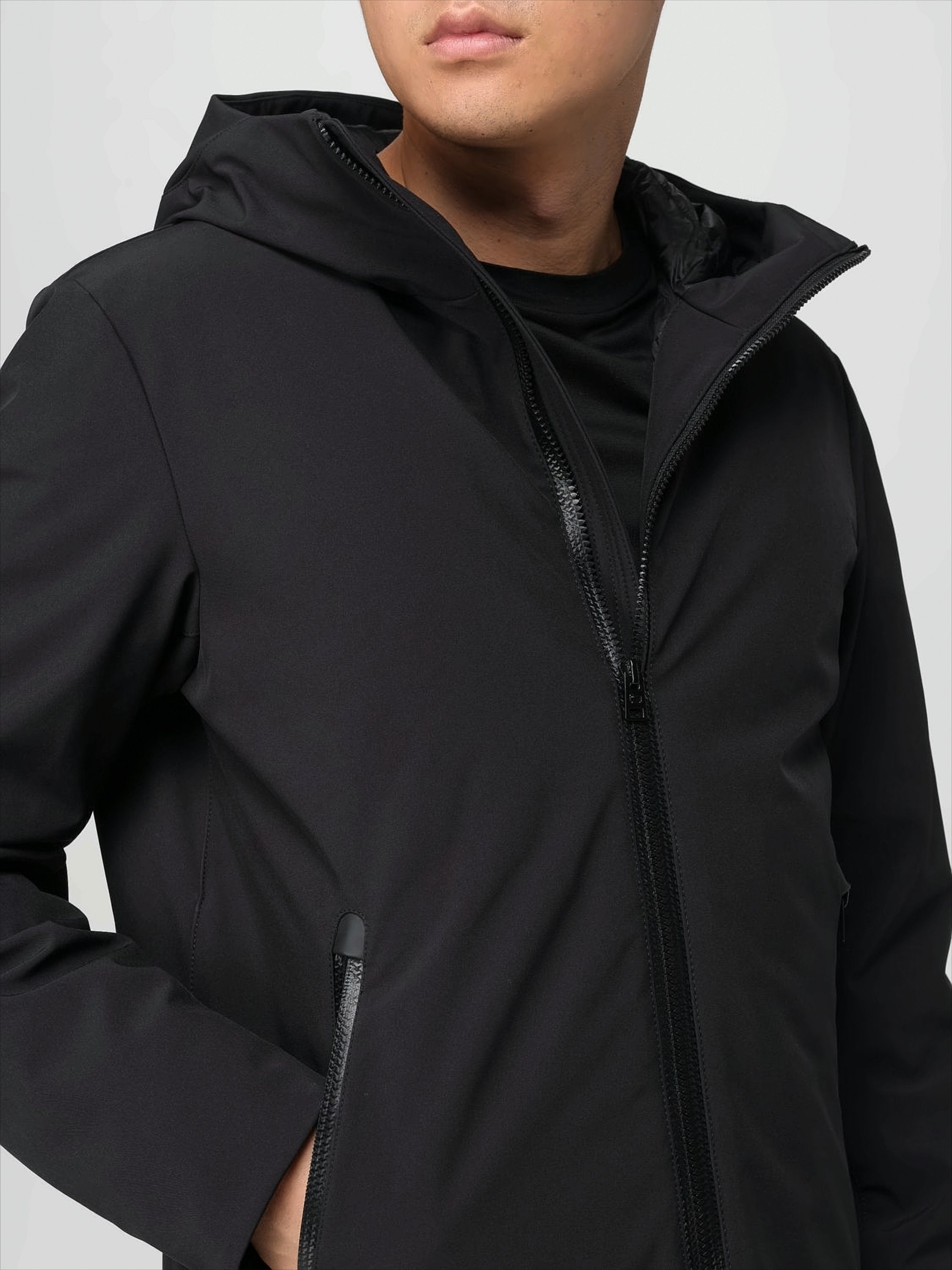Stretch Fabric High Collar Woolrich Jacket