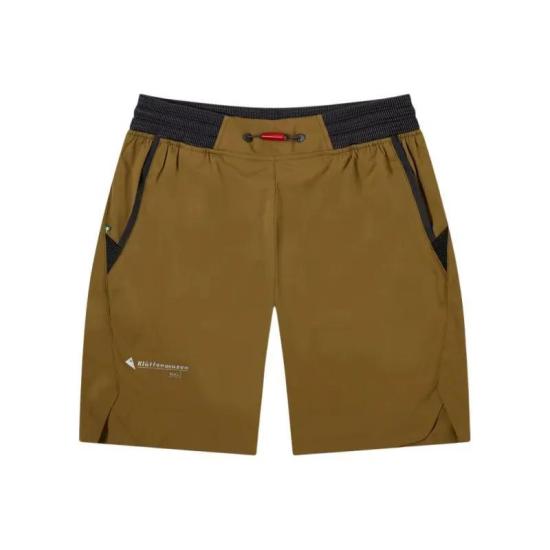 Brown Functional Shorts with Contrasting Accents