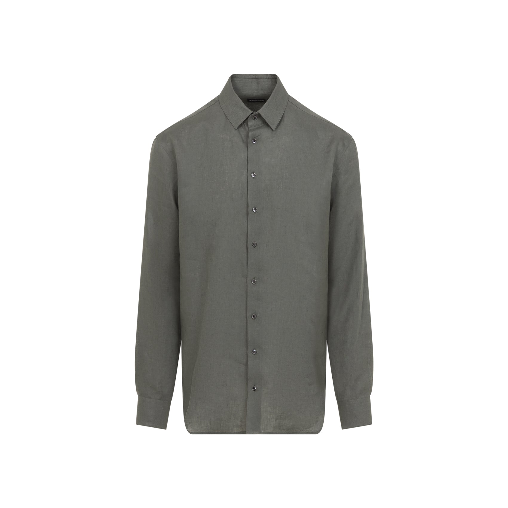 Tailored Linen Shirt with Classic Pointed Collar