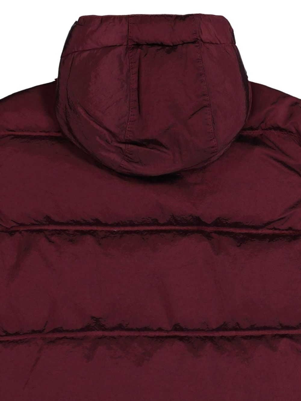 Iridescent Burgundy Padded Hooded Parka