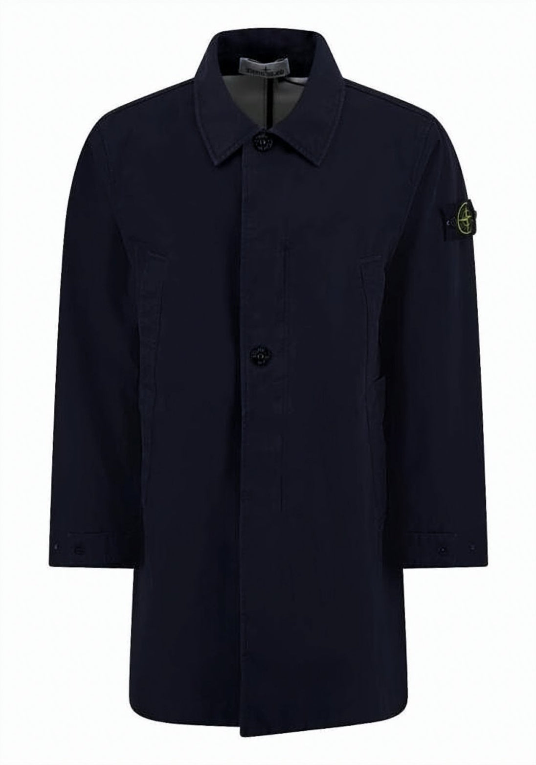 Structured Blue Cotton Stone Island Coat