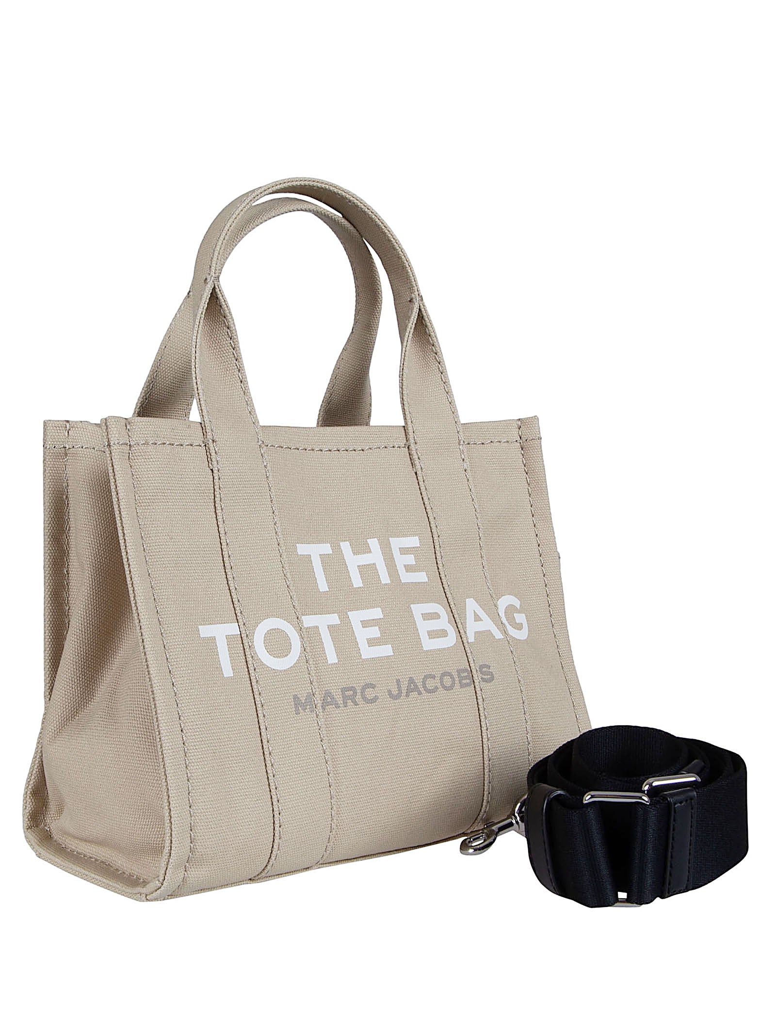 Structured Tote Bag in Beige Cotton Canvas