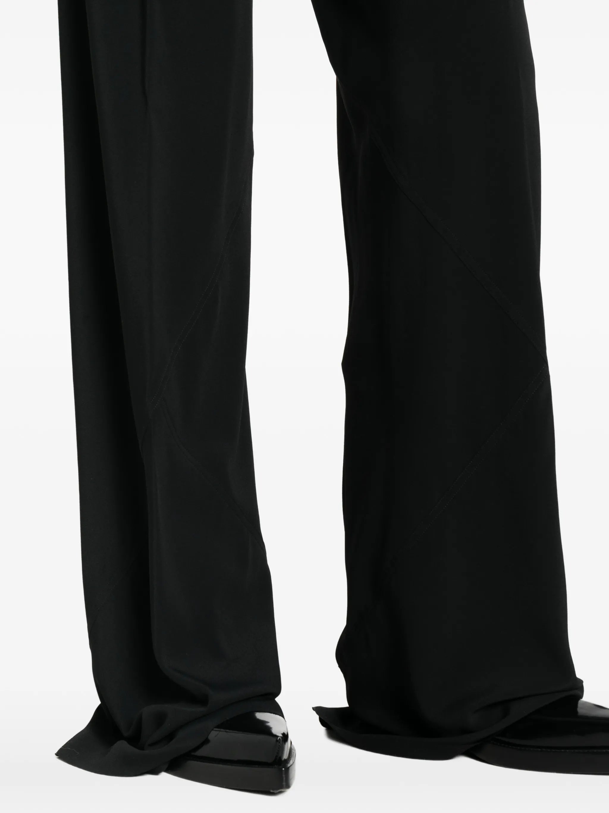 Bias Pantaloni Black Wide-Leg Trousers
