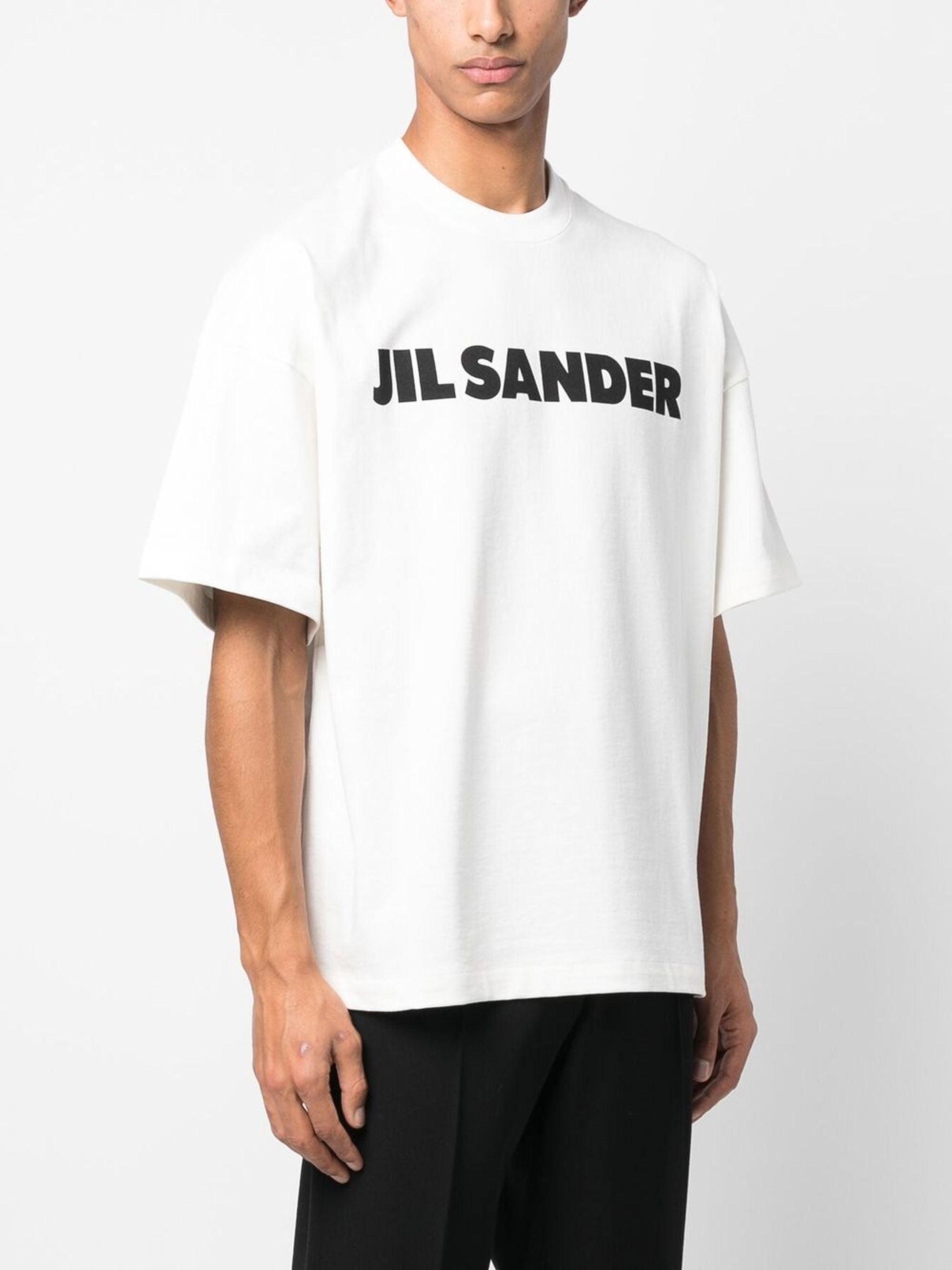 White Boxy Jil Sander Logo T-Shirt
