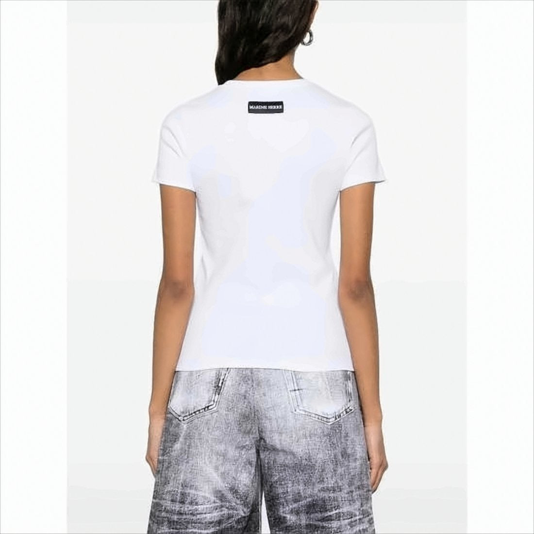 Fitted Short-Sleeve Organic Cotton T-Shirt with Embroidered Detail