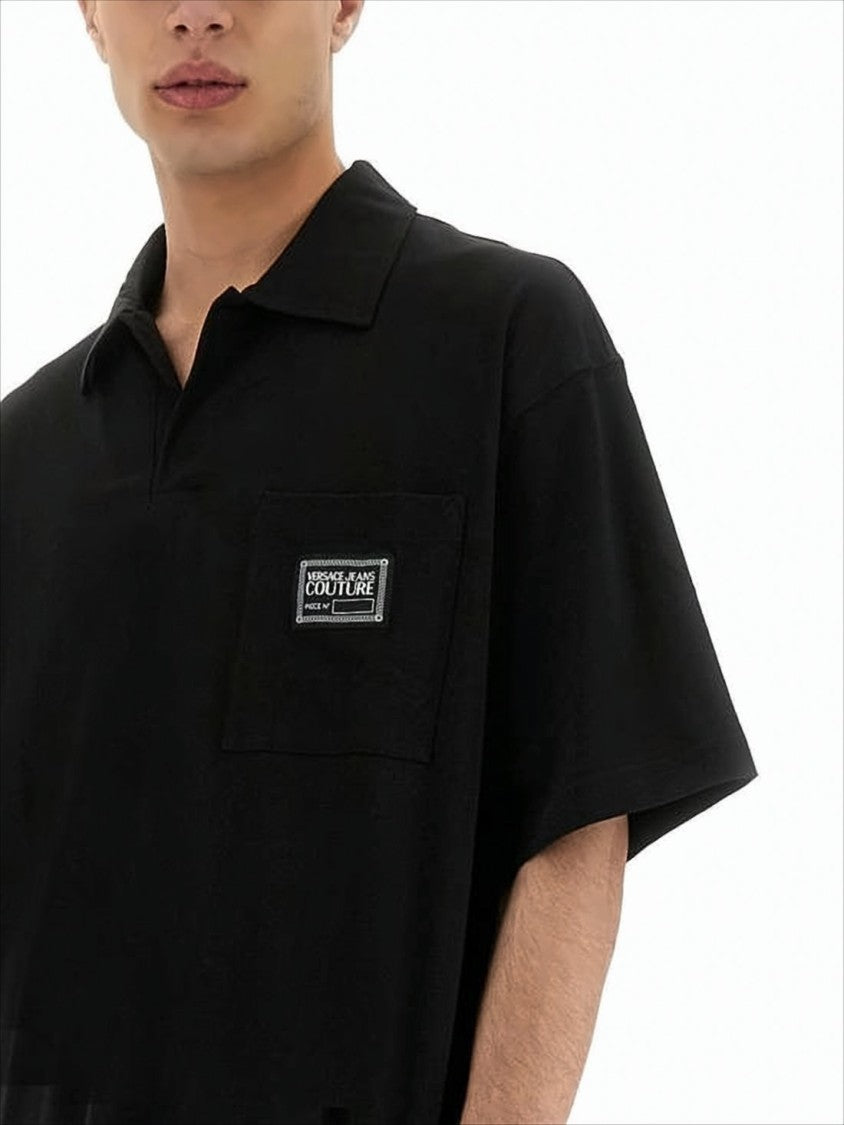 Relaxed-Fit Polo Shirt with Rectangular Patch Logo