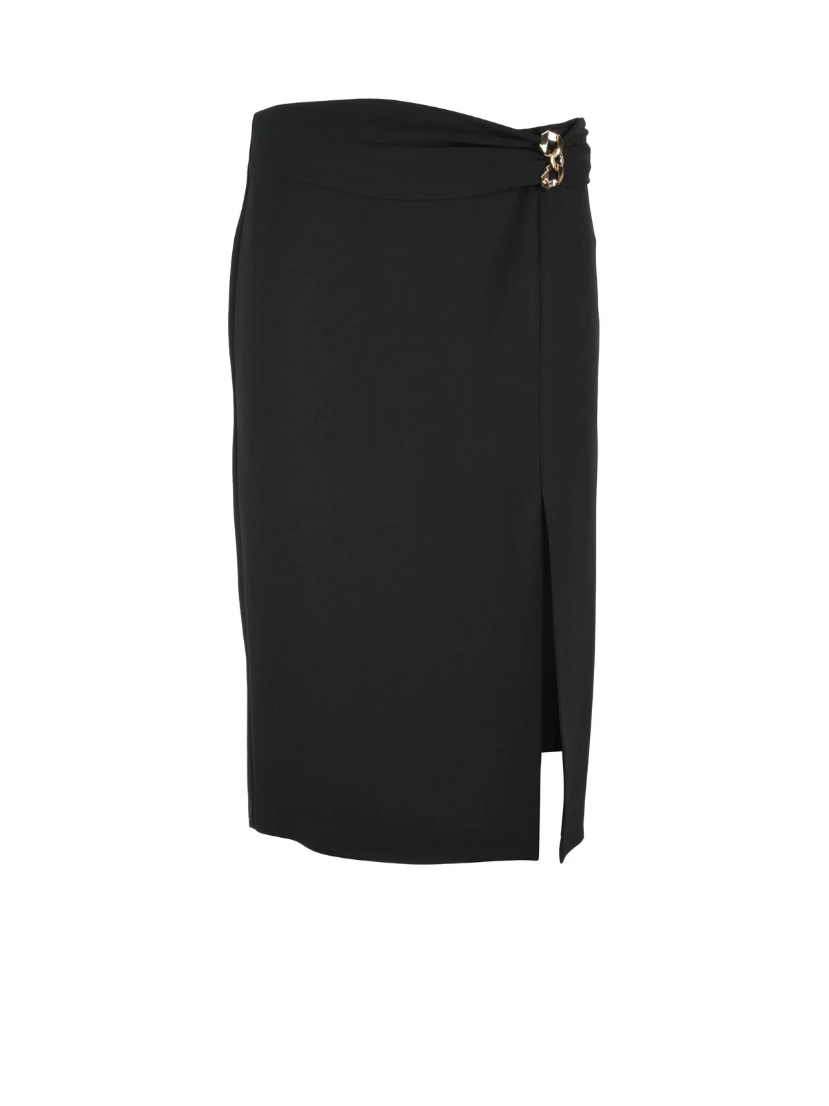Black Polyester Elastane Women's Pencil Skirt