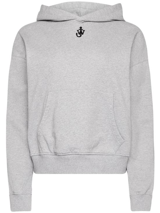 Cropped Light Grey Hoodie with Minimalist Design