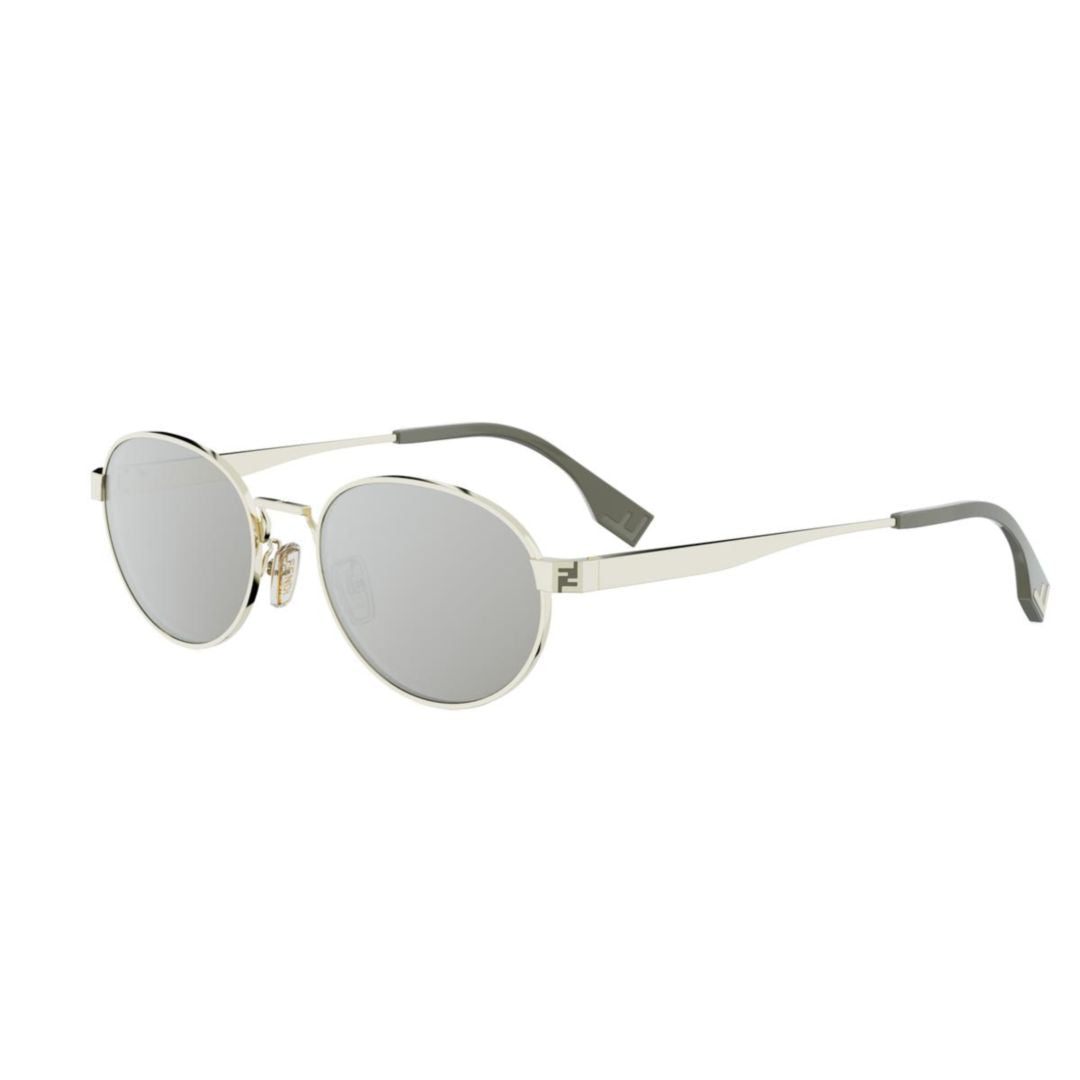 Fe40180u Round-Tinted Silver Metal Frame Sunglasses