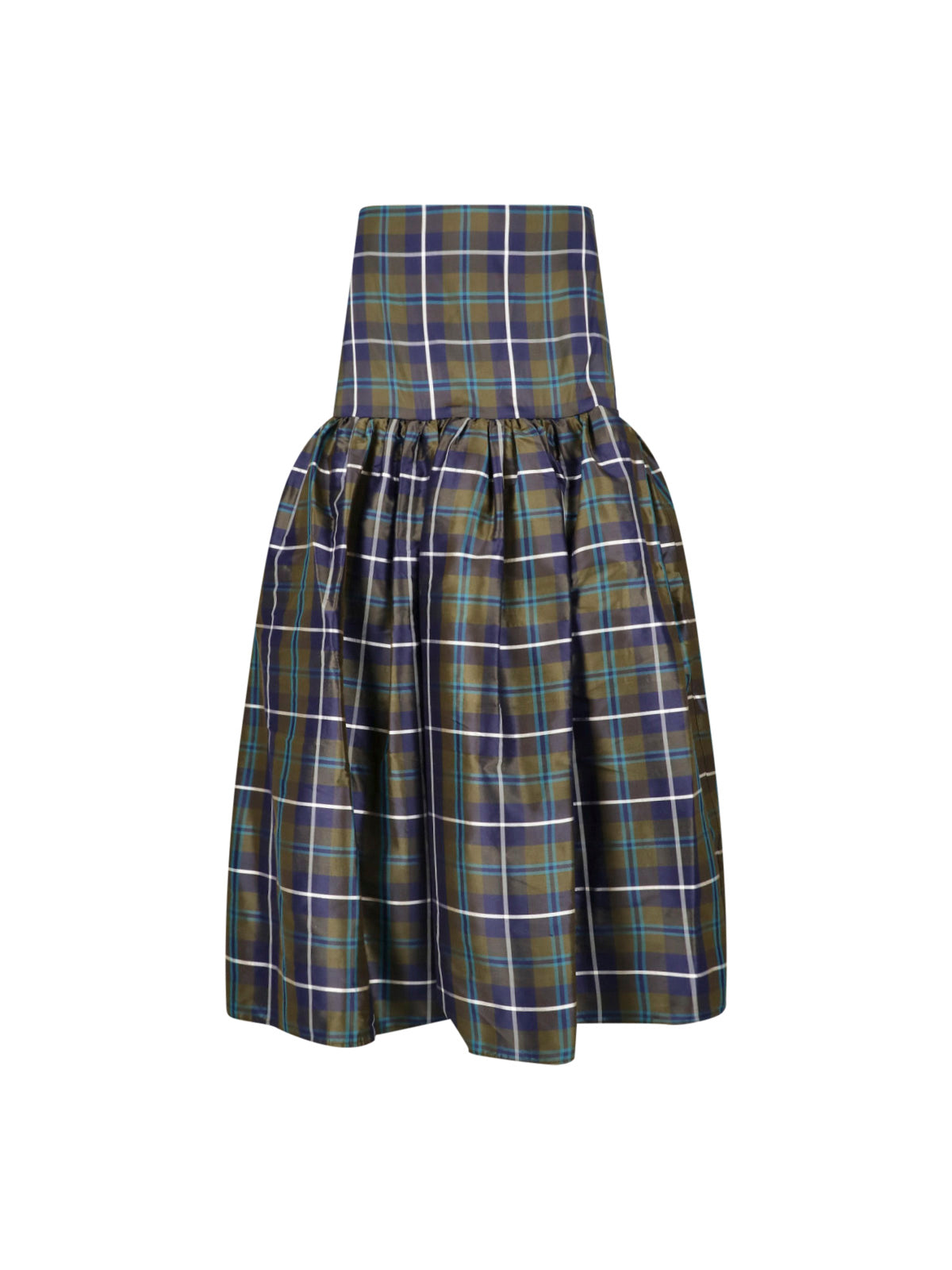 High-Waisted Plaid Skirt with Voluminous Silhouette